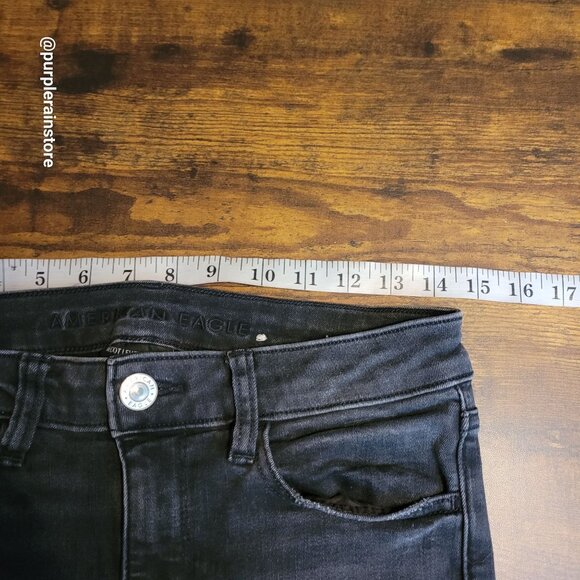 American Eagle Jeans 6 S Jegging Mid Rise Next Level Stretch Black Wash Denim - Picture 8 of 13